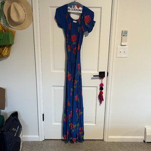 Flynn Skye Monica Maxi Dress In Deep Sea - Size S